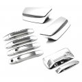 S Sizver Triple Chrome Plated Top Half Mirror Handle Tailgate Covers For 2014-2018 Chevy Silverado Sierra 1500 2500 3500 