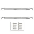 Chrome Door Sill Plates 2 Piece Set For Chevy Gmc C10 C20 C30 K10 K20 K30 1967 1968 1969 1970 1971 1972 Silver With Hardware 