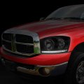 Led Drl Tinted Housing Clear Side Headlight Lamps Tool Kit Compatible With Dodge Ram Truck 06-09