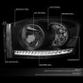 Led Drl Tinted Housing Clear Side Headlight Lamps Tool Kit Compatible With Dodge Ram Truck 06-09