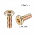 Uxcell M6x16mm Furniture Screw Hex Socket Machine Screws Zinc Plated Fasteners Bolts Full Thread Carbon Steel 10pcs