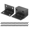 10 Set L Corner Bracket Brace Metal Joint Right Angle Brackets Fastener With Screws For Wood Shelves Black 1 18 X1 85 