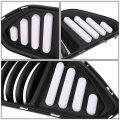 Led Drl Vertical Fence Styling Front Upper Bumper Grille Grill Compatible With Ford Mustang Base Ecoboost Gt 18-20