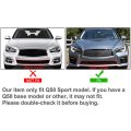 Hecasa Front Bumper Lower Grille Radiator Grill Compatible With 2014-2017 Infiniti Q50 Sport Black Mesh Replacement For