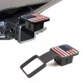 Universal Trailer Tube Square Mouth Cover 3 1 In X 7 5 Tpu American Flag Tow Hook Dust Plug For 2 Receiver Red 
