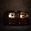 G-plus Headlights Assembly Compatible With 1994 1995 1996 1997 1998 1999 Gmc C1500 K1500 Yukon Bumper Headlamp Cleara Lensa