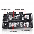 G-plus Headlights Assembly Compatible With 1994 1995 1996 1997 1998 1999 Gmc C1500 K1500 Yukon Bumper Headlamp Cleara Lensa