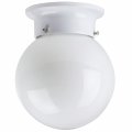 Sunlite 6-inch A19 Globe Style Ceiling Fixture 120 Volts Max 60 Watts White Finish Medium E26 Base Dimmable Glass Ul Listed 