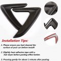 Qiilu Car Fender Side Vents Decorative Stickers Abs Carbon Fiber Air Flow Intake Hole Grille Spoiler Auto Exterior Accessories