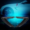 Qiilu Car Fender Side Vents Decorative Stickers Abs Carbon Fiber Air Flow Intake Hole Grille Spoiler Auto Exterior Accessories