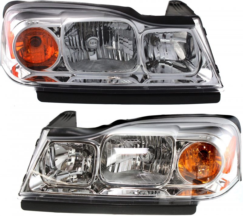 Driver And Passenger Side Headlight For Saturn Vue Base Green Line Red 2006 2007 Halogen With Bulbs Replaces 15877671 15877672