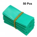 Uxcell 50 Pack Battery Heat Shrink Wrap 53mm Length 23mm Flat Width Pvc Tubing For Aa Green