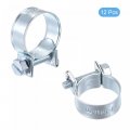 Uxcell 17-19mm Mini Fuel Injection Hose Clamp Zinc Plated Steel Line 12pcs