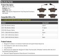 Marketplace Auto Parts Rear Brake Pad Set Compatible With 2018-2021 Alfa Romeo Stelvio