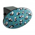 Panda And Bamboo Pattern Oval Tow Trailer Hitch Cover Plug Insert