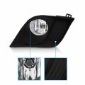 Amerilite For 2014-2017 Lexus Ct200h Black Bezel Replacement Bumper Fog Light Kit Assembly Pair W Bulb Switch Harness Driver