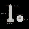 Uxcell 20 Pairs Nylon Screw Nut Assortment M6x25mm Slotted Pan Head Screws M6 Hex Nuts For Machinery Electronics White