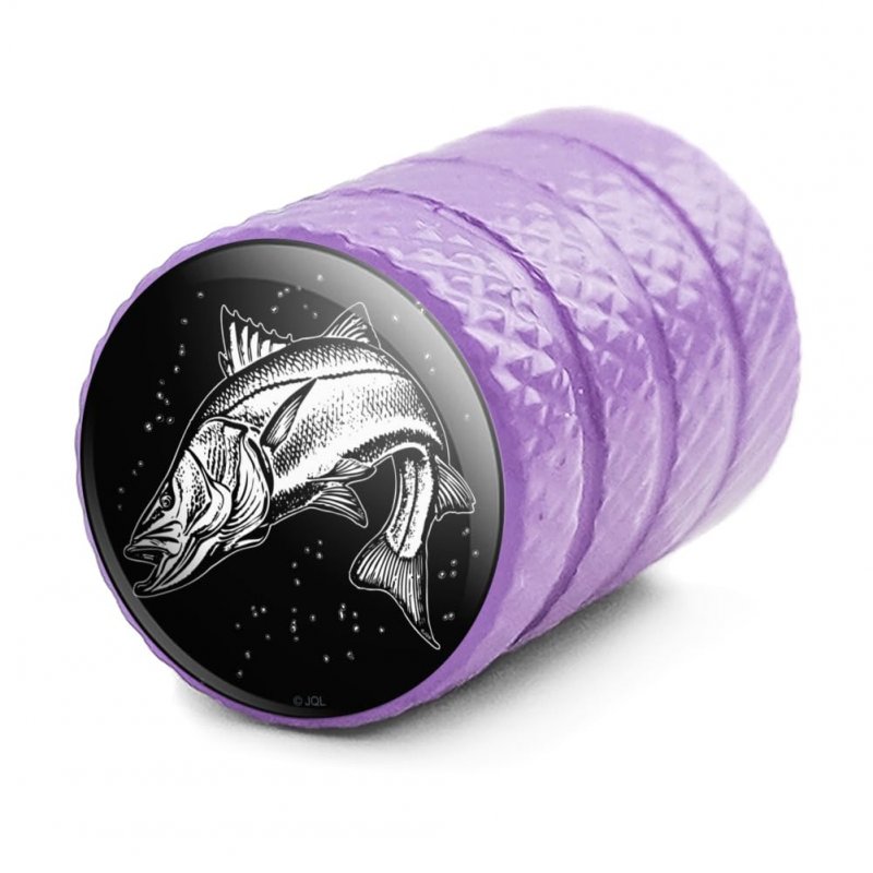 Snook Fishing Illustration Valve Stem Caps For Tire Rim Wheel Purple Aluminum Schrader Type Air Covers 4 Pieces 0 55 In Tall
