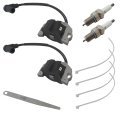 Premium 21171-0738 Ignition Coil With Spark Plugs 2 Sets For Kawaasaki Fr651v Fr691v Fx751v Fx801v Fx850v Fr600v