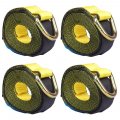 Ocpty Heavy Duty 4x Lasso Strap Car Hauler Tow Dolly Tire Wheel Tie Down Straps 2 X 12 Yellow