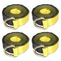 Ocpty Heavy Duty 4x Lasso Strap Car Hauler Tow Dolly Tire Wheel Tie Down Straps 2 X 12 Yellow