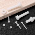 25 Pair Nylon Screws Nuts Assortment M8x40mm Hex Bolts And M8 For Machinery Electronics Industrial Accessories White