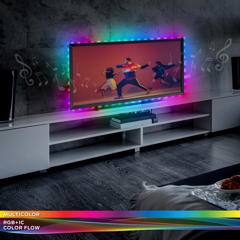 Monster 13 1ft Sound Reactive Multi-color Color Flow Led Light Strip Smart App Voice Control Xtreme Easy Assembly