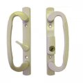 Technologylk Sliding Glass Patio Door Handle Set Mortise Type Keyed Beige 3-15 16 Screw Holes 