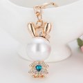 Seadear Crystal Owl Keychain Charming Keyring Sparkling Rhinestone Charm Purse Car Pendant Handbag Decor Gift For Women Girls