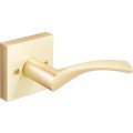 Stone Harbor Hardware Turin Door Lever With Square Rosette Dummy Non-turning Latch Right-handed Satin Brass 