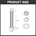 5set Hex Head Screw Bolt 1 2-13 X 2-1 2 304 Stainless Steel Fully Threaded With Nuts Flat Lock Washers Silver