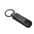 Chrysler Black Pu Leather Strap Metal Bar Key Chain Official Licensed