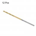 Uxcell High Speed Steel Straight Shank Twist Drill Bit Fully Ground Titanium Coated 1 2mm Diameter 34mm Total Length 12mm 36
