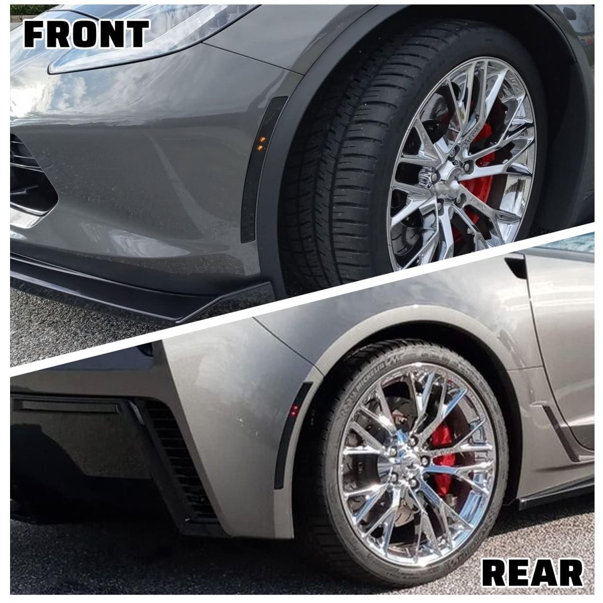 6 Piece Led Side Marker And Rear Bumper Reflector Set For 2014 2019 Chevy Corvette C7 Stingray Grand Sport Z06 Zr1 Smoke Lens