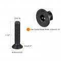 Uxcell 5 16-18x1-1 2 Flat Head Socket Cap Screws 10 9 Grade Carbon Steel Hex Countersunk Screw Bolts Fasteners Fully Threaded