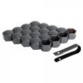Aoit 20 Pcs New Universal 17mm Wheel Lug Nut Bolt Cover Caps Removal Tools Gray 