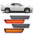 Hecasa Amber Red Led Smoke Lens Side Marker Lights For 2008-2014 Dodge Challenger Charger Front Rear Bumper Signal Fender 