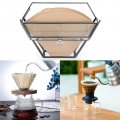 Elldoo Black Glass Coffee Filter Holder Paper Storage Container Dispenser Rack With Dustproof Cover