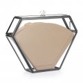 Elldoo Black Glass Coffee Filter Holder Paper Storage Container Dispenser Rack With Dustproof Cover
