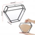 Elldoo Black Glass Coffee Filter Holder Paper Storage Container Dispenser Rack With Dustproof Cover