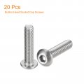 Uxcell 10-32x7 8 Button Head Socket Cap Screws 20pcs 304 Stainless Steel Fasteners Hex Bolts Full Thread Drive