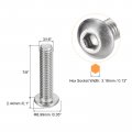 Uxcell 10-32x7 8 Button Head Socket Cap Screws 20pcs 304 Stainless Steel Fasteners Hex Bolts Full Thread Drive