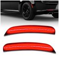Led Side Marker Lights For 2015 2023 Chrysler 300 Rear Red Bumper Signal Parking Lamps With Smoke Lens Mo-4430 2 Pieces 