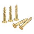 Brass Wood Screws 30pcs M2 X 12mm Slotted Drive Flat Head Self Tapping Screw Countersunk For Woodworking Furniture 