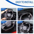 Steering Wheel Trim Cover Compatible With Chevrolet Corvette C8 2020-2023 Abs Circle Round Decorative Accessories 4pcs Carbon
