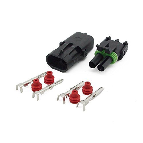 Muyi 10 Kit 2 Pin Way Waterproof Electrical Connector Green Seal Red Insert 1 5mm Series 