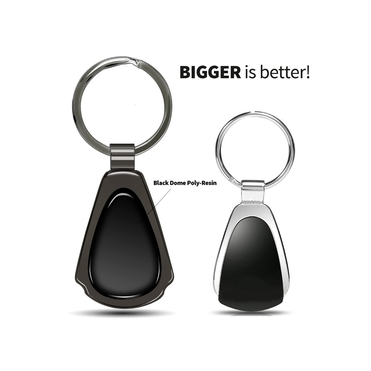 Jeep Gladiator Black Dome Gunmetal Metal Teardrop Key Chain