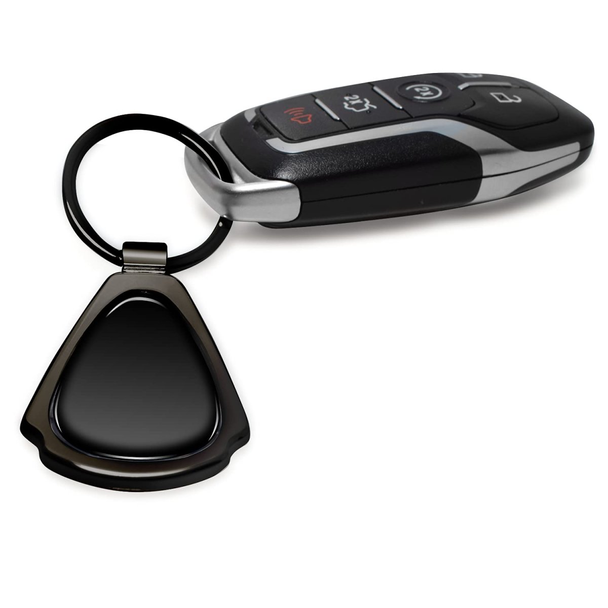 Jeep Gladiator Black Dome Gunmetal Metal Teardrop Key Chain