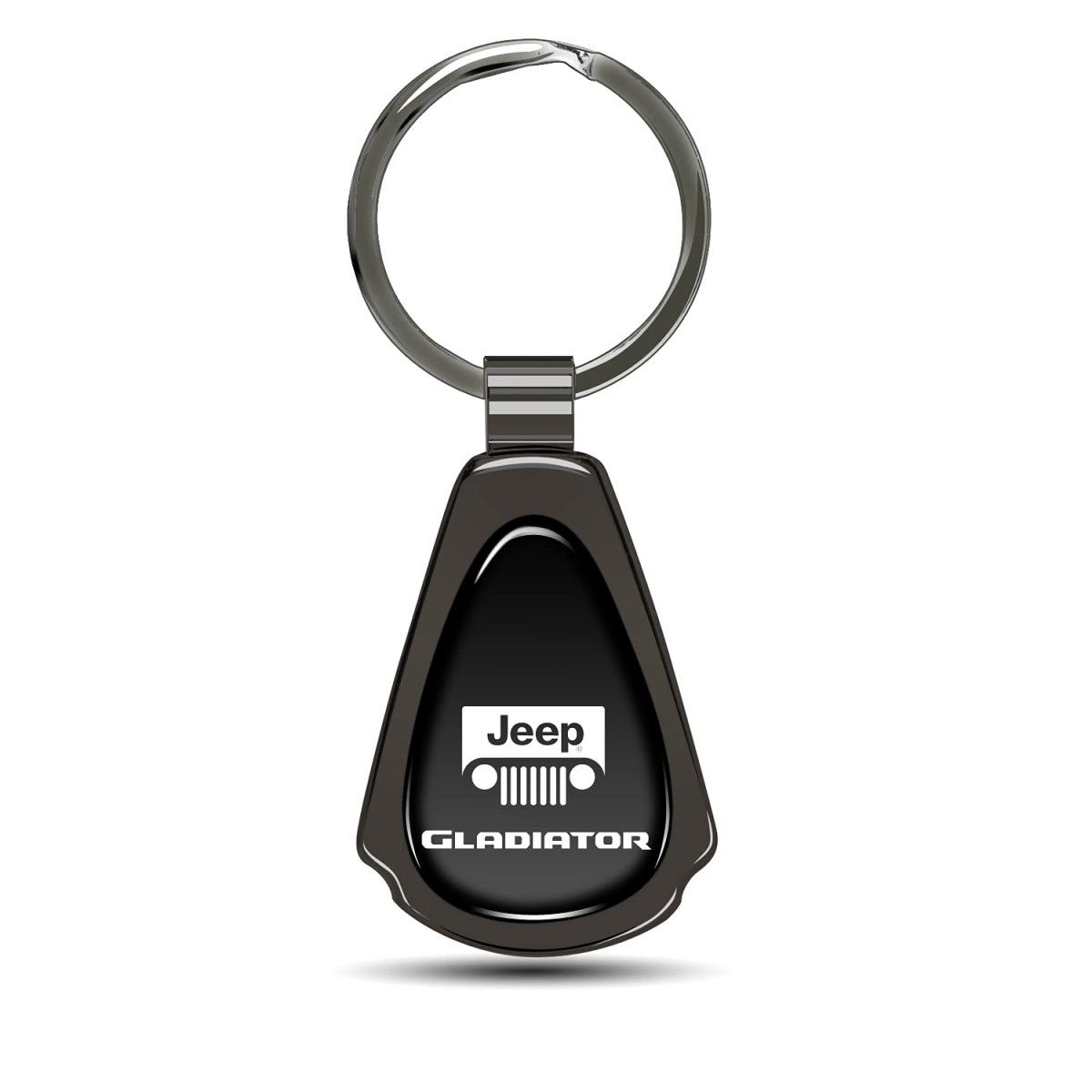 Jeep Gladiator Black Dome Gunmetal Metal Teardrop Key Chain