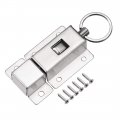 Uxcell Door Barrel Bolt Stainless Steel 304 Ring-pull Spring Loaded Auto Sliding Lock W Screw